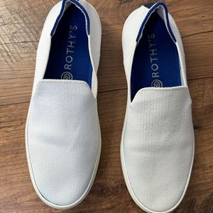 Rothy's White Slip Ons, Size 8.5/39